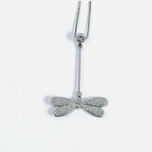 Swarovski Dragonfly Pendant Necklace Rhodium Plated with Crystals